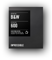 Impossible B&W film for 600 type cameras black